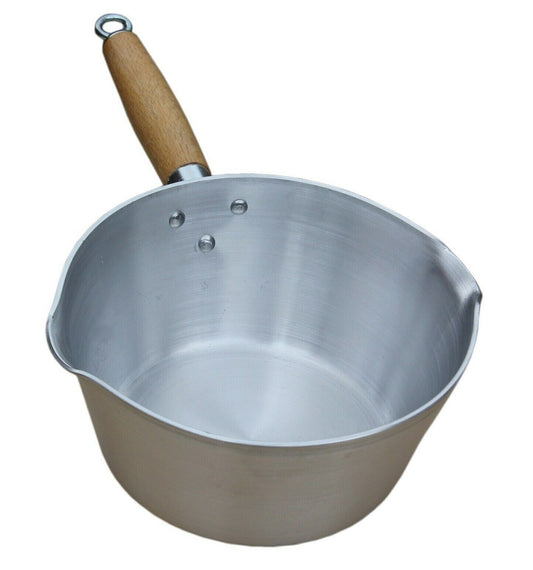 Heavy Gauge Aluminium Milk Pan with Wooden Handle