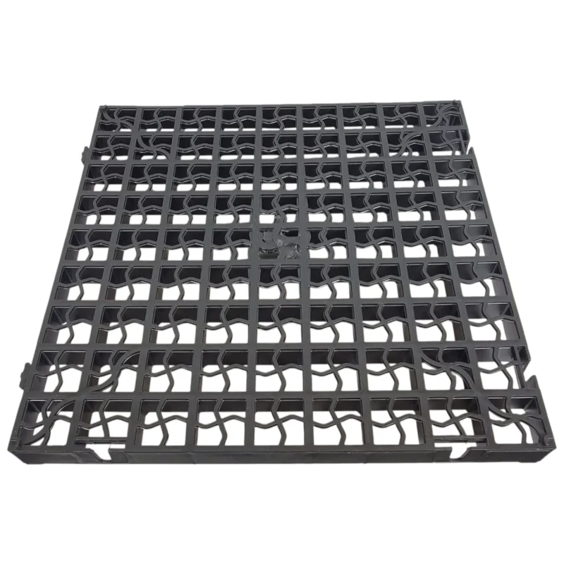 Black Plastic Driveway Grid – Single Piece (500mm x 500mm Driveway & grass gravel grids – black 40mm