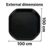 Mixing tray dimensions diagram, 100 cm, external measurements
