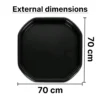 Mixing tray dimensions diagram, 70 cm, external measurements