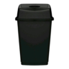 Black 50L plastic swing bin with flip top lid for kitchen or office