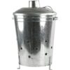 60 Litre Galvanised steel garden incinerator fire bin with chimney lid
