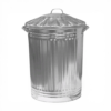 Medium galvanised steel metal dustbin 60L with lid for garden waste or storage