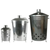 Galvanised steel garden incinerator fire bin available in mini medium and large sizes