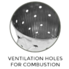 Ventilation holes on galvanised steel garden incinerator bin for improved combustion