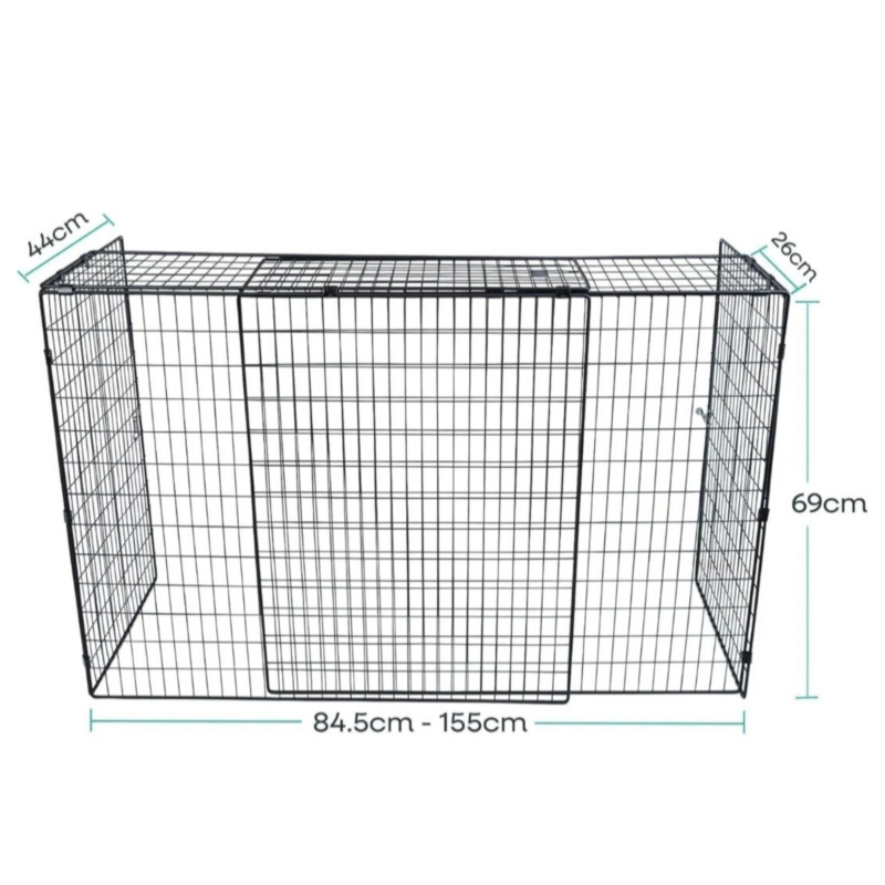 nursery fire guard showing dimensions and size for safety barrier