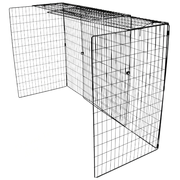 side view of nursery fire guard showing depth and frame structure