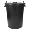 110L large plastic dustbin with clip locking lid for heavy duty outdoor use