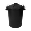 50L plastic dustbin with clip locking lid for garden or household use