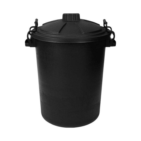 50L plastic dustbin with clip locking lid for garden or household use