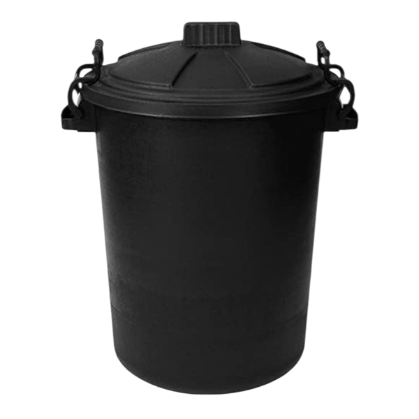 85L plastic dustbin with locking lid for outdoor waste and storage