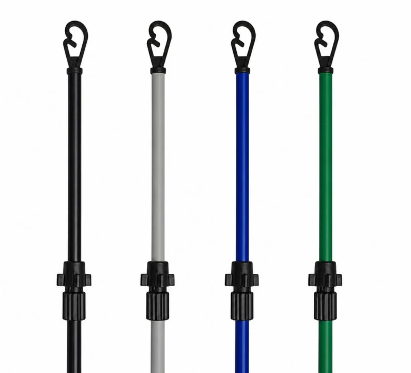Available Colours Adjustable washing line props available in black, grey, blue and green