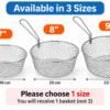 Round wire chip frying basket available in 7, 8 and 9 inch sizes