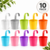 10 pack hanging flower pots in assorted colours
