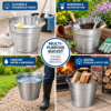Multi-purpose galvanised metal bucket for cleaning, gardening, carrying water and storage