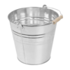 Galvanised metal bucket with wooden handle