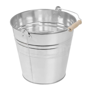 Galvanised metal bucket with wooden handle Galvanised metal bucket with wooden handle