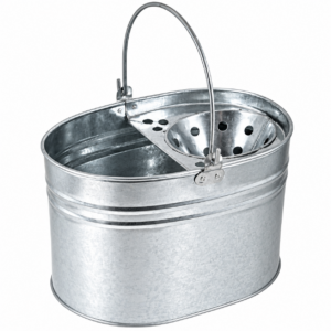 Galvanised Metal Mop Bucket with Wringer Galvanised metal mop bucket with integrated wringer